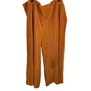 Bp. Women Stretch Ribbed Pull One Flare Leg Pants Size 4X Orange Polyester/Spand